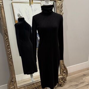 H&M Elegant Black Long Sleeve Dress